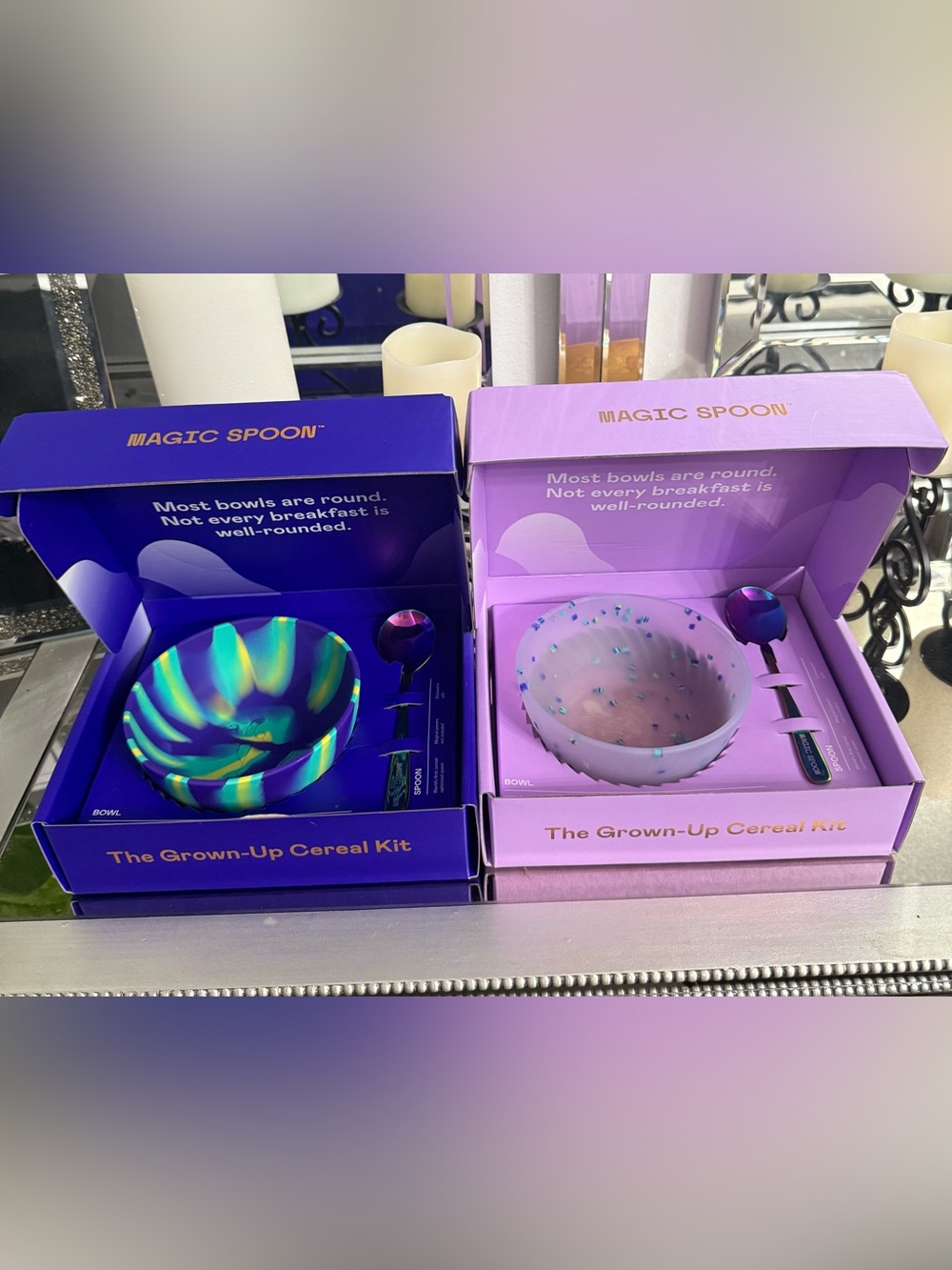 Magic Spoon The Grown-Up Cereal Kit Bowls and Iridescent Spoons-2 sets included